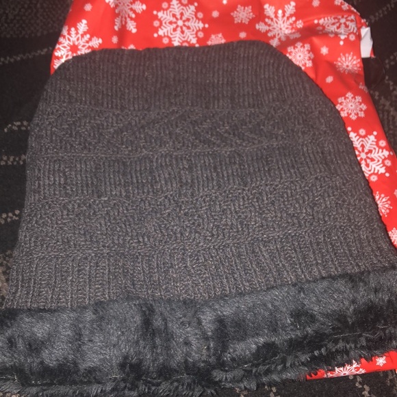 LV upcycled Fur Lined Winter hat New gray - Picture 3 of 3